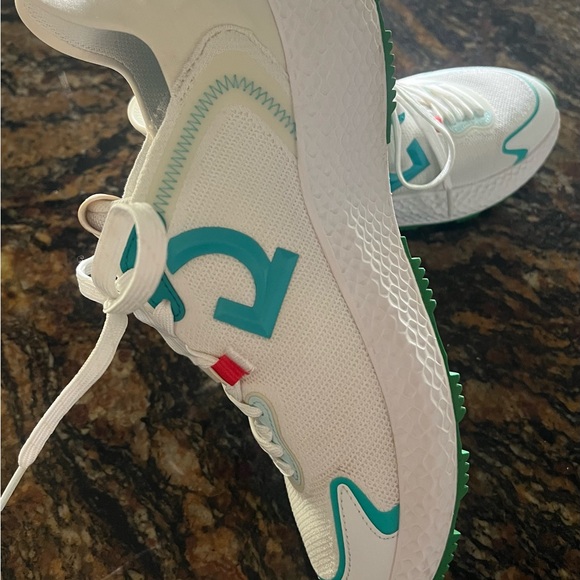 G/FORE White and Teal Athletic Shoes/Golf Shoes - Picture 3 of 6